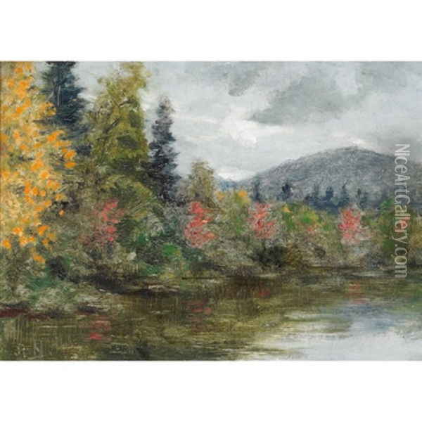 On Mirror Lake, Lake Placid, Sept Oil Painting - Robert Harris