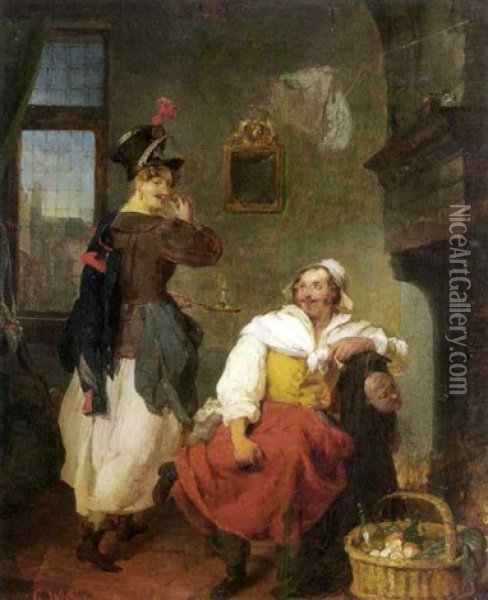 Comedie Oil Painting - Bogdan (Gotfrid) Pavlovich Villevalde
