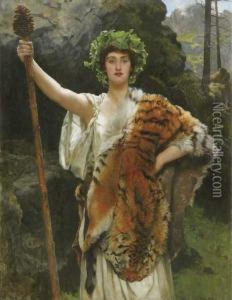 The Priestess Of Bacchus Oil Painting - John Maler Collier