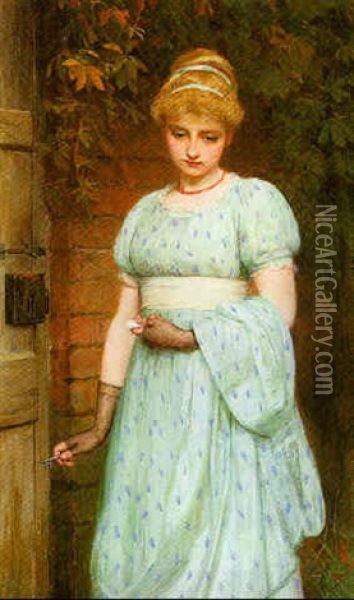 Hesitation Oil Painting - Charles Sillem Lidderdale