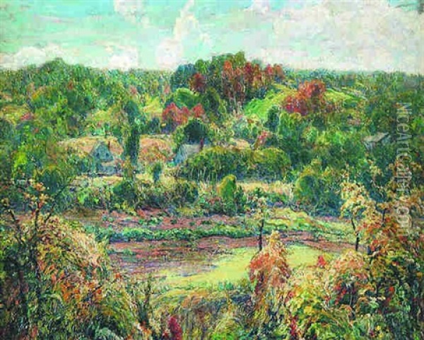 Spring Landscape With House Oil Painting - Charles Reiffel