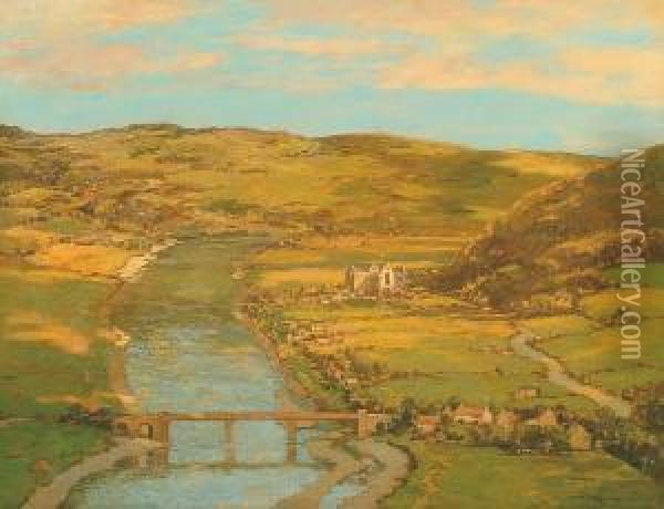 A View Of The River Severn Oil Painting - George Ii Graham