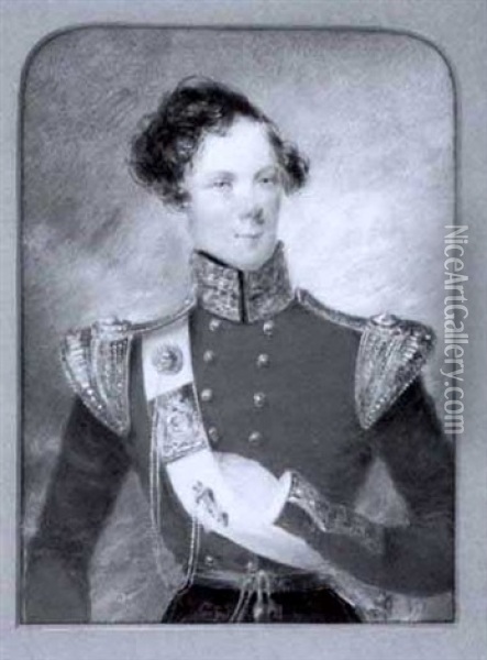 Lieutenant William Garforth In Uniform Oil Painting - Edward Hayes