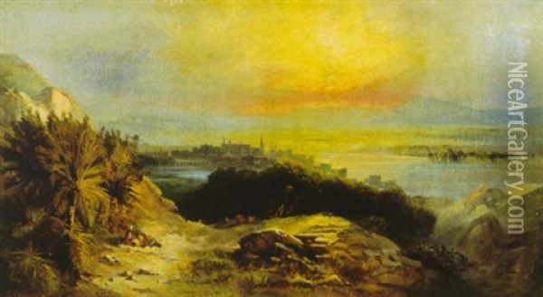 View Of Jerusalem Oil Painting - George Henry Andrews