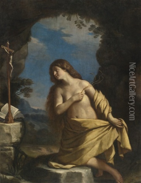 The Penitent Magdalene Oil Painting -  Guercino