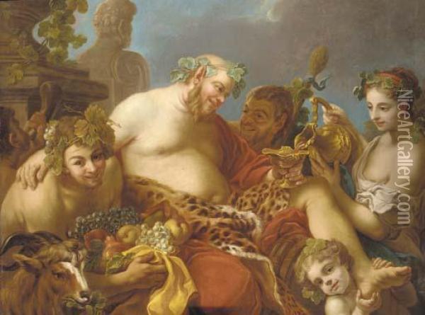 The Drunken Silenus Oil Painting - Carle van Loo