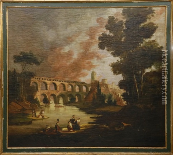 Pont Du Gard, Near Nimes France Oil Painting - Hubert Robert
