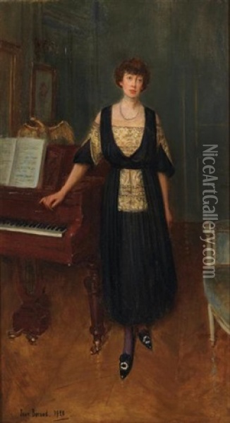 Elegante Pres D'un Piano Oil Painting - Jean Beraud