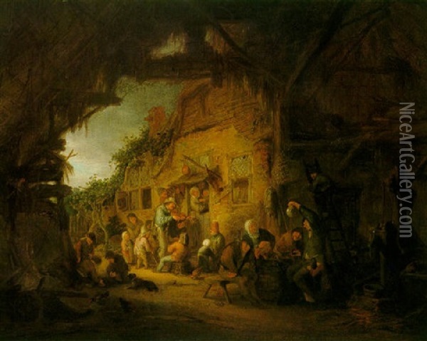 The Old Fiddler Oil Painting - Adriaen Jansz van Ostade