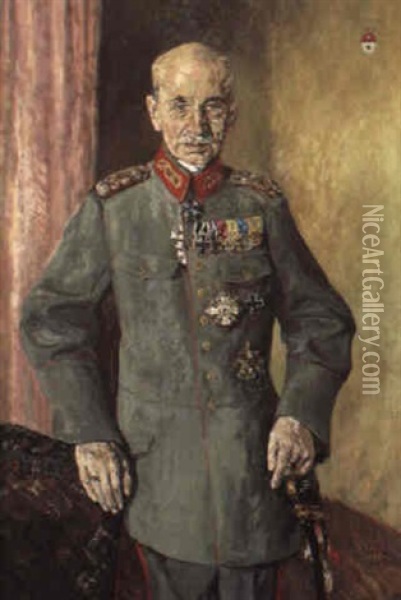 Bildnis Des Franz Freiherrn Von Soden, Stehend Oil Painting - Bernhard Pankok