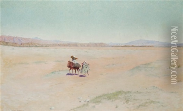 Le Desert Oil Painting - Charles James Theriat
