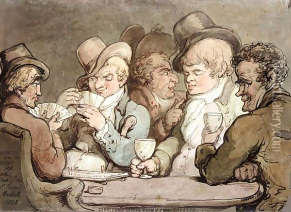 Characters Better Known Than Trusted Oil Painting - Thomas Rowlandson