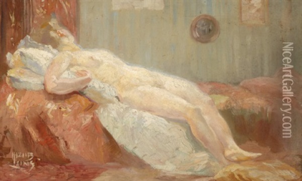 Reclining Nude Oil Painting - Huib (Huber Marie) Luns