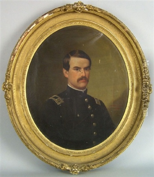Portrait Of A Civil War Officer Oil Painting - Michael Strieby Nachtrieb