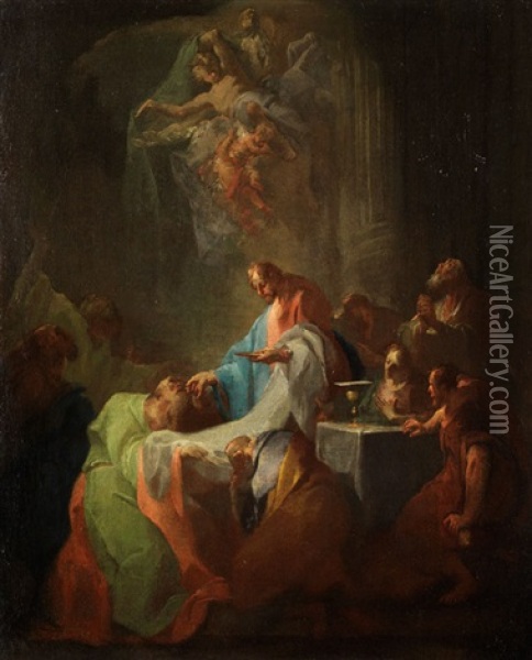 Jesus Teilt Seinen Jungern Die Kommunion Aus Oil Painting - Franz I Sigrist