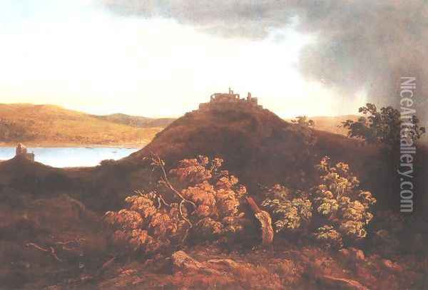 Visegrad 1860 Oil Painting - Antal Ligeti