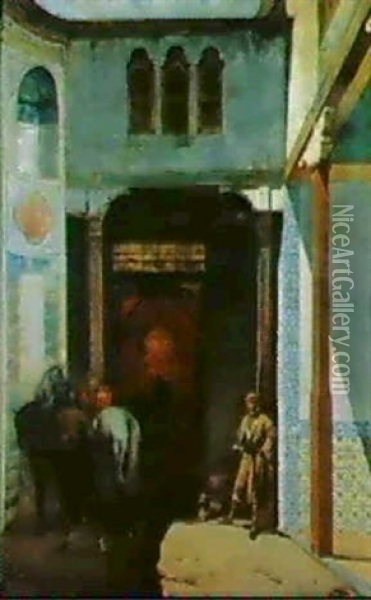 In Visita Alla Moschea Oil Painting - Alberto Pasini