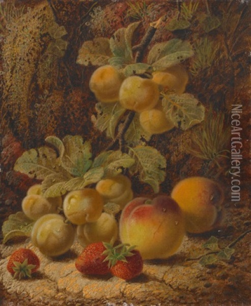 Fruchtestillleben (pair) Oil Painting - Oliver Clare