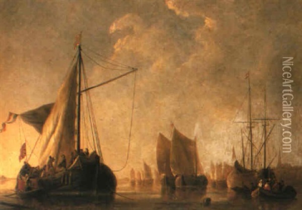 Shipping On The Maas Oil Painting - Aelbert Cuyp