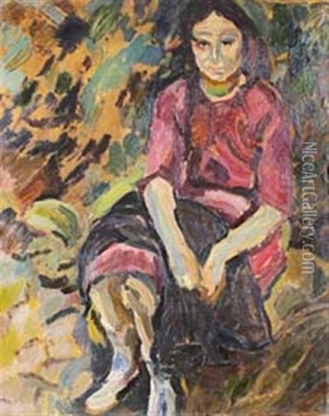 Portrait De Jeune Femme Oil Painting - Maurice Albert Loutreuil