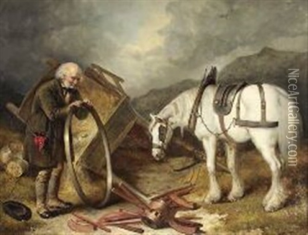 The Broken Cart Oil Painting - Alexander Leggatt