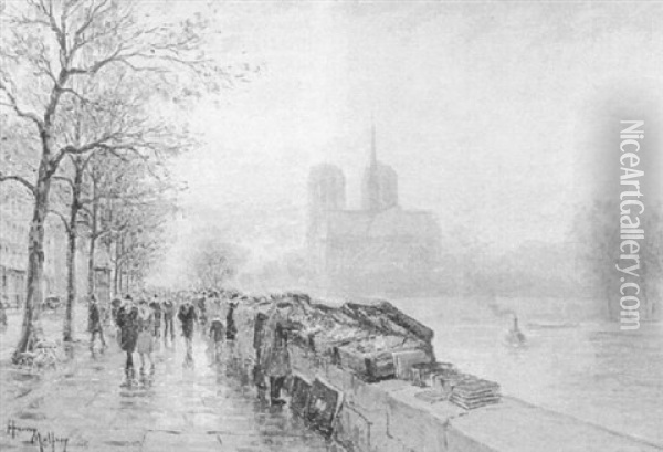 View Of Notre Dame, Paris Oil Painting - Henri Malfroy-Savigny