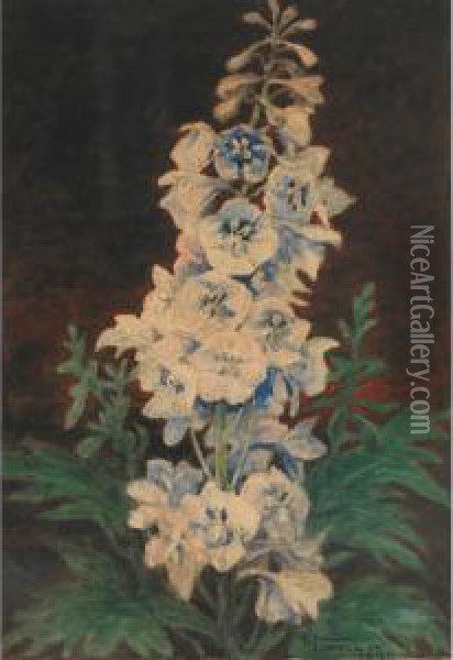 Larkspur Oil Painting - Frederick Arthur Verner