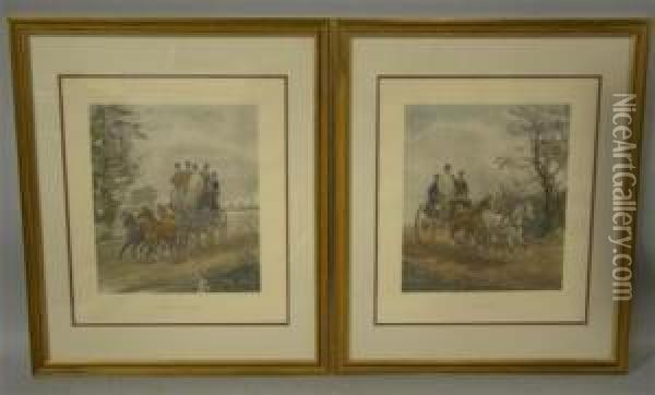 Tandem And Four In Hand Oil Painting - Henry Thomas Alken