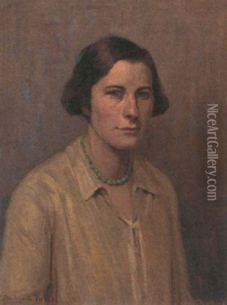 Portrait Of A Woman Oil Painting - Stanhope Forbes