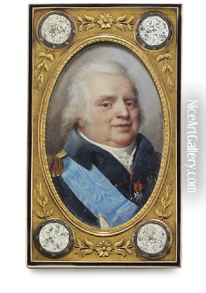 Louis Xviii, King Of France Oil Painting - Jean-Baptiste Isabey