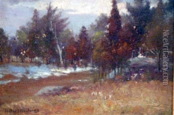 Last Traces Of Winter Oil Painting - Hugh Bolton Jones