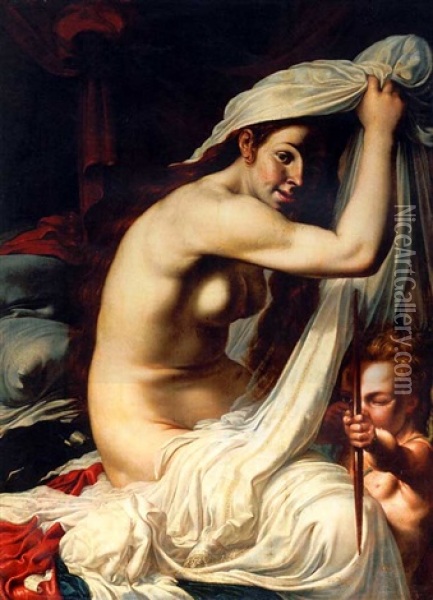 Venus And Cupid Oil Painting - Werner van den Valckert