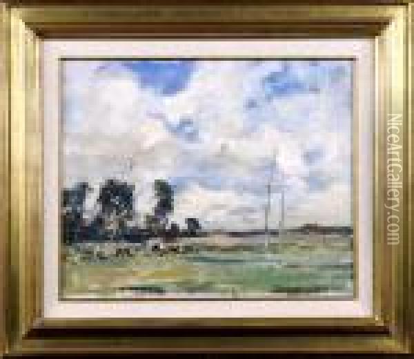 Paysage Avec Vaches Oil Painting - Armand Jamar