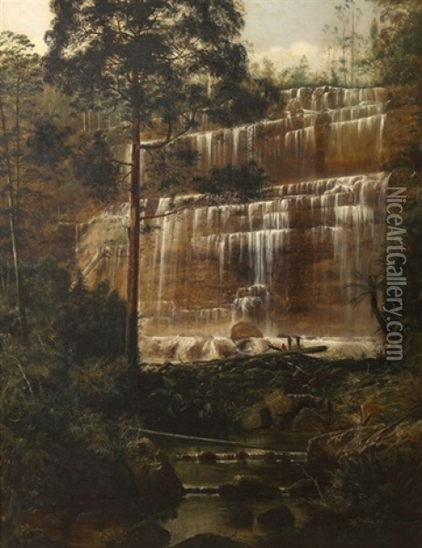 Russell Falls, Tasmania Oil Painting - Haughton Forrest