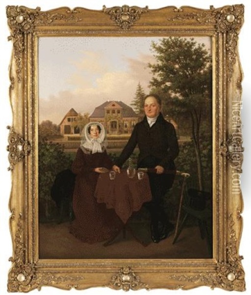 Portrait Eines Kaufmanns Und Seiner Frau Oil Painting - Heinrich Stuhlmann