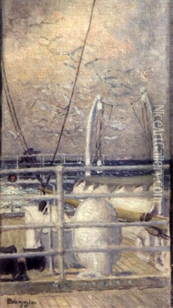 Le Pont Du Bateau Oil Painting - Emilio Boggio