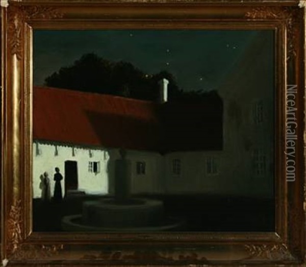 Scenery From The Manor House, Bangsbo Oil Painting - Harald Slott-Moller