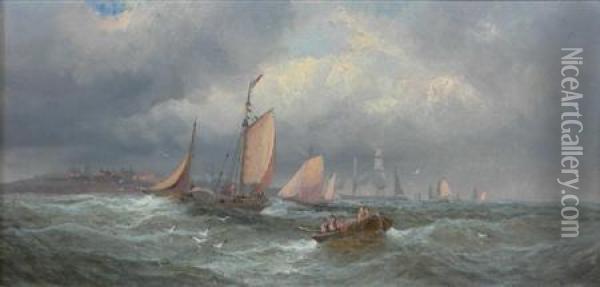 Returning To The Ship Oil Painting - William A. Thornley Or Thornber