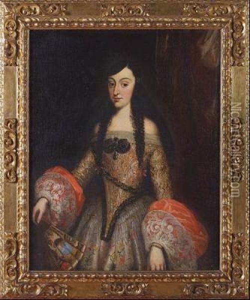 Dona Maria Luisa De Orleans Oil Painting - Juan Carreno De Miranda