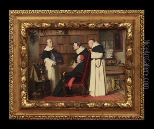 Presentation Of The Reliquary Oil Painting - Thure Nikolaus Cederstrom