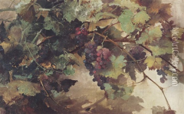 Grapes Oil Painting - Franz Arthur Bischoff