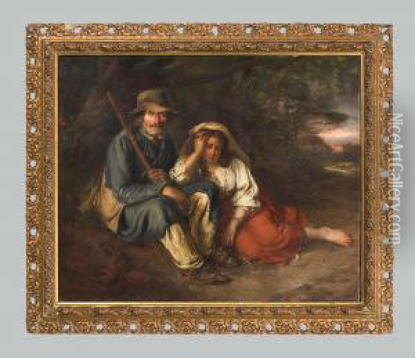 Polnische Bauern Oil Painting - Wilhelm Carl F. Trautschold