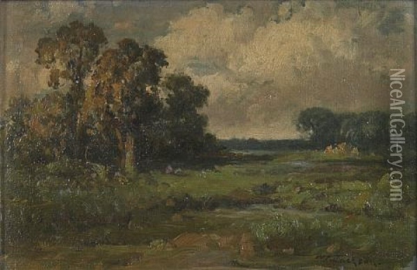 Oak Trees In Yolo County Oil Painting - William Franklin Jackson