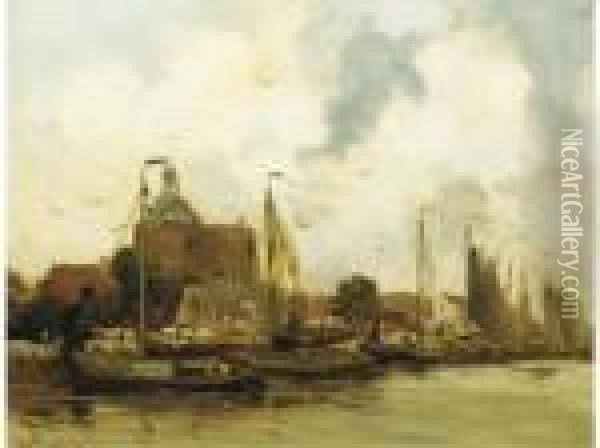 View Of Enkhuizen Oil Painting - Willem George Fred. Jansen