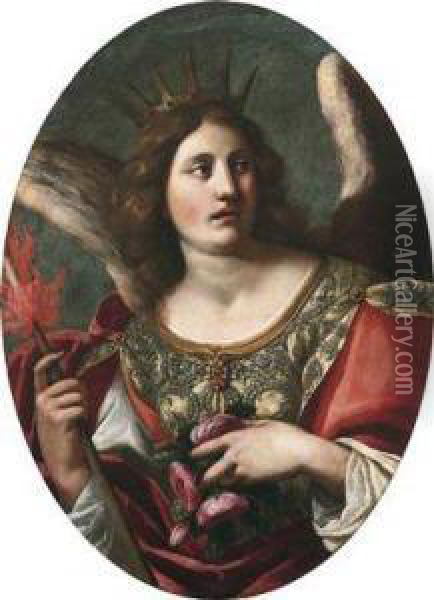 Allegory Of Justice; Allegory Of Excess Oil Painting - Alessandro Rosi