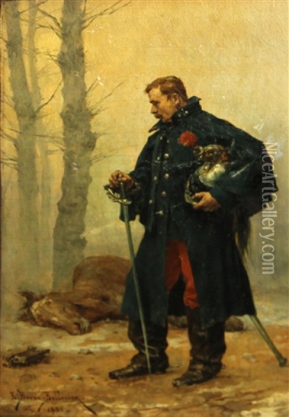 The Fallen Comrade Oil Painting - Etienne Prosper Berne-Bellecour