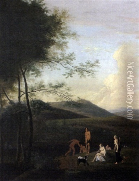 Diane Et Ses Nymphes Oil Painting - Frederick De Moucheron