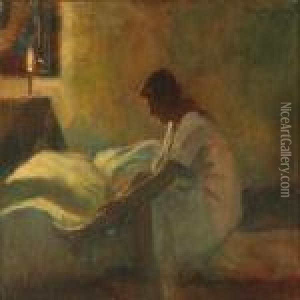 Two Interiors Oil Painting - Poul Friis Nybo