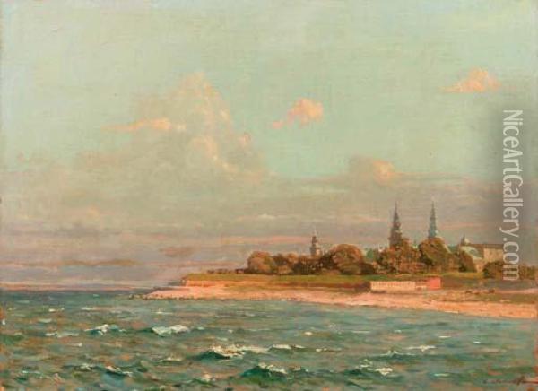 A Town By The Sea Oil Painting - Constantin Alexandr. Westchiloff