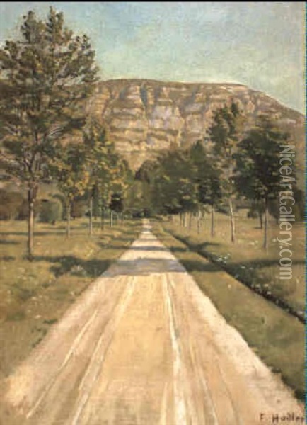 Strasse Nach Evordes Mit Blick Auf Den Grand Saleve Oil Painting - Ferdinand Hodler